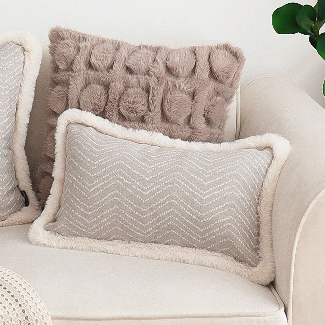 SOGA 30cm  Wabi-sabi Cushion Herringbone Lumbar Throw Pillow