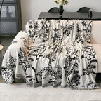 SOGA Three-seater White Sofa Cover Tree Print 180x340cm Polyester