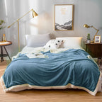 Blue Throw Blanket Warm Cozy Double Sided