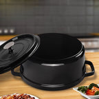 Cast Iron Porcelain Casserole 5L Black 24cm