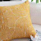 50cm Mustard Yellow Throw Pillow Geometric Indoor and Outdoor Corded