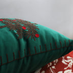 45cm Throw Pillow Green Three Embroidered Christmas Trees