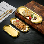 Gold Nordic Oval Plate Set Small, Medium, and Large for 3 Pieces Kitchen Essentials