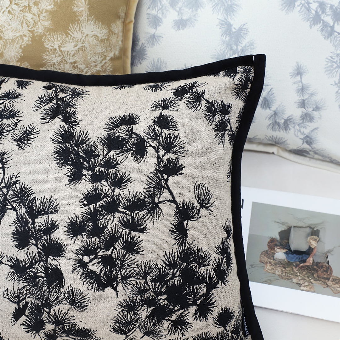45cm Throw Pillow Black and White