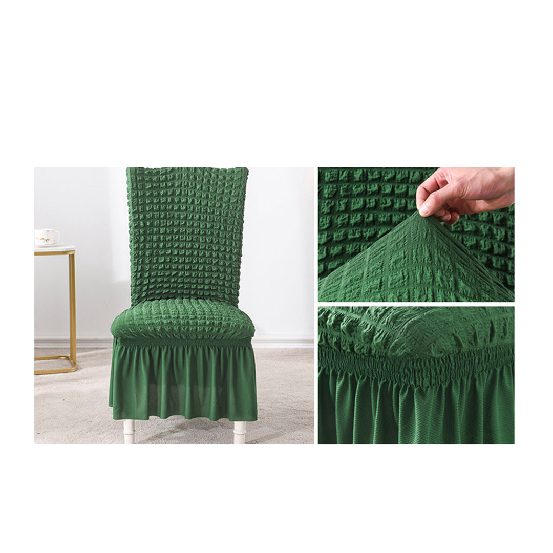 Dark Green Chair Cover Seat Protector with Ruffle Skirt