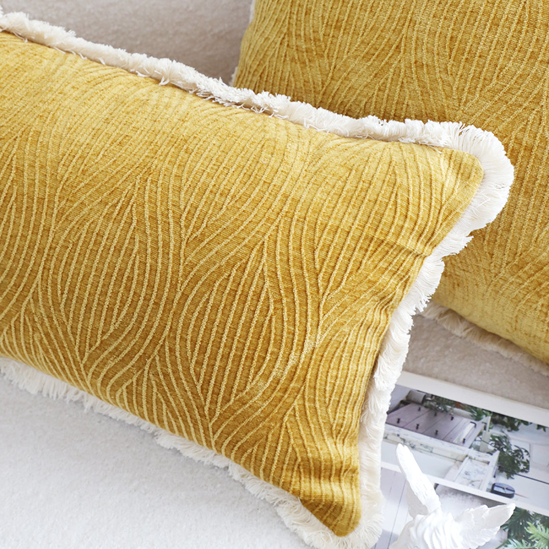 35cm Throw Pillow Turmeric Yellow Aesthetic Chenille Texture