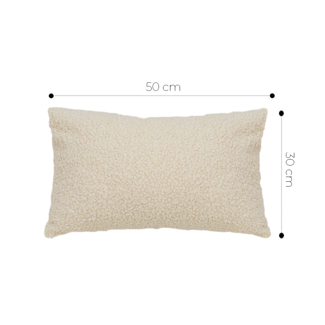 SOGA 30cm Cream Boucle Textured Fluffy Decorative Throw Pillow
