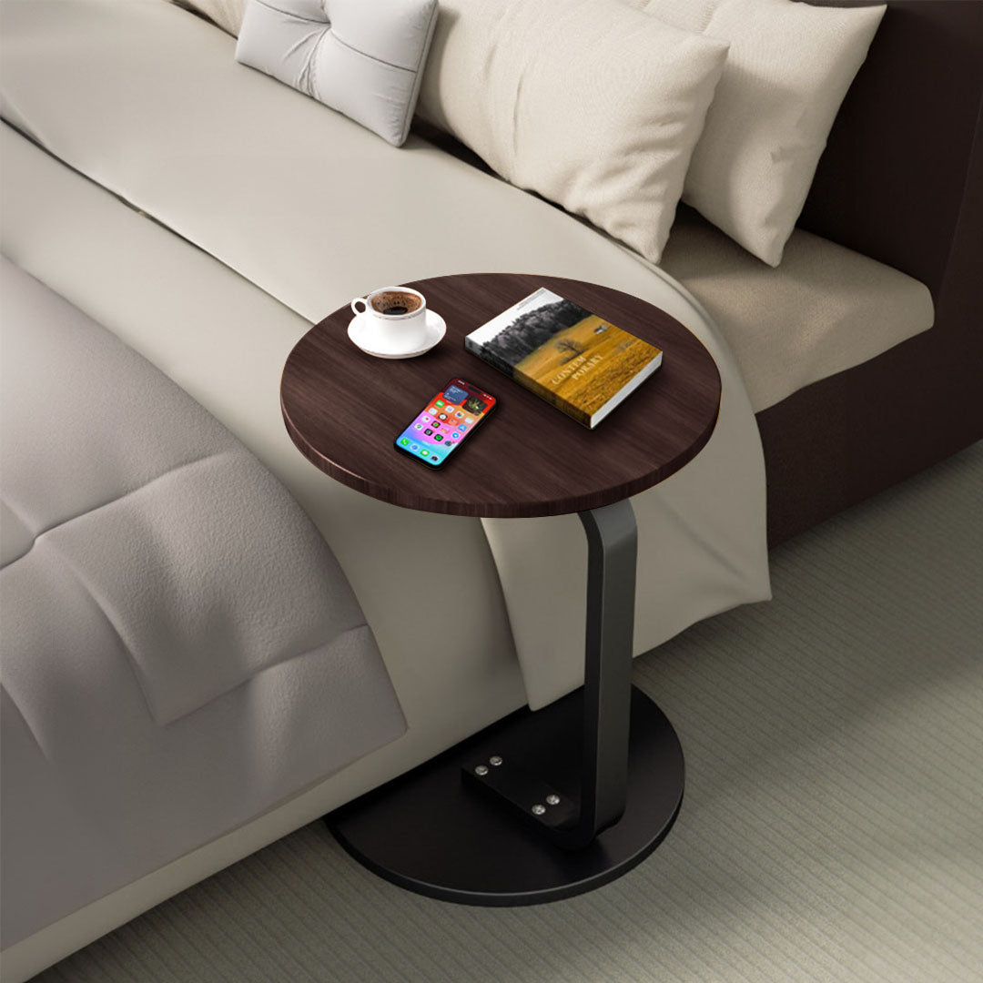 50cm Wood Board Mini Side Table Movable Lightweight w/ Black Frame