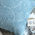 50cm Blue Throw Pillow Geometric Indoor and Outdoor Corded