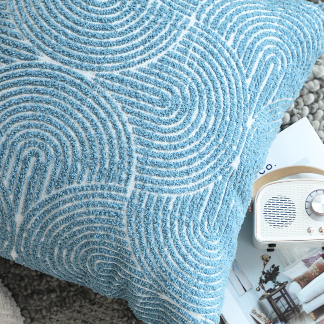 50cm Blue Throw Pillow Geometric Indoor and Outdoor Corded
