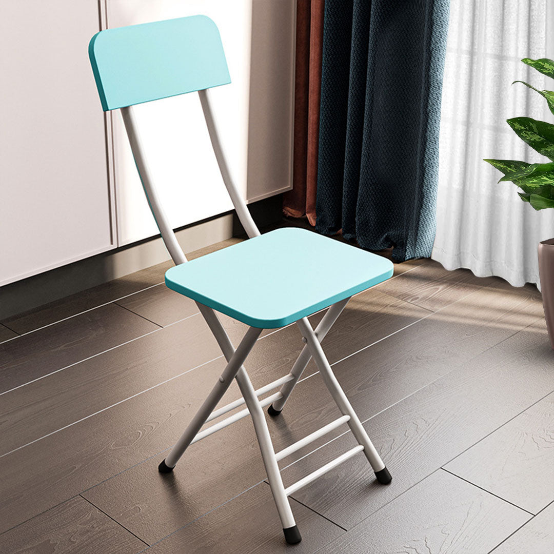 Foldable Chair Space Saving Seat Set of 2 Blue