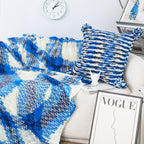 90x200cm Throw Blanket  Blue Deep Sea Gradient Dyed Art
