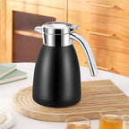 2.2L Black Stainless Steel Water Bottle Insulated Vacuum Flask Coffee Jug