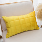 SOGA 30cm Yellow Quilted Grid Pattern Decorative Throw Pillow