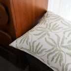 SOGA 50cm Botanical Green Fern Leaf Embroidered Decorative Throw Pillow