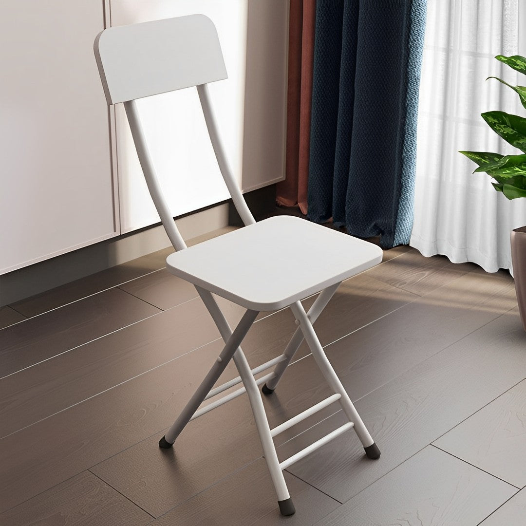 SOGA White Foldable Chair Space Saving Seat Set of 2