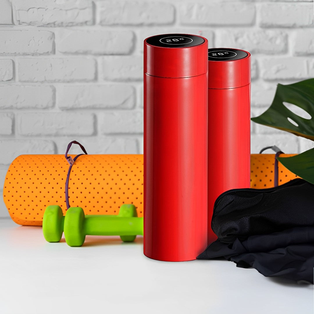 500ML Smart Thermometer Bottle Vacuum Flask  Red