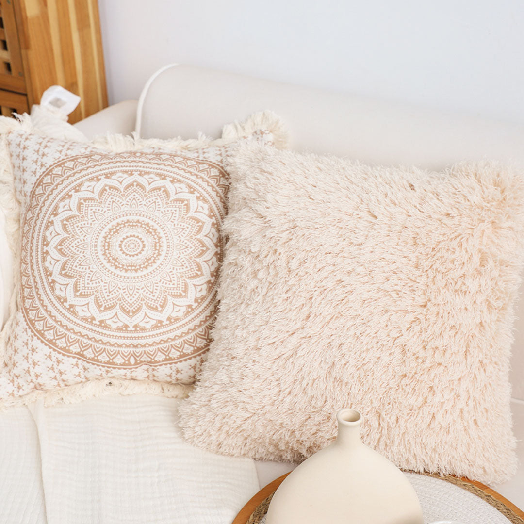 SOGA 45CM Beige Pillow Plush Sofa Cushion Soft Fabric Modern Couch Velvet Decorative Throw Pillow