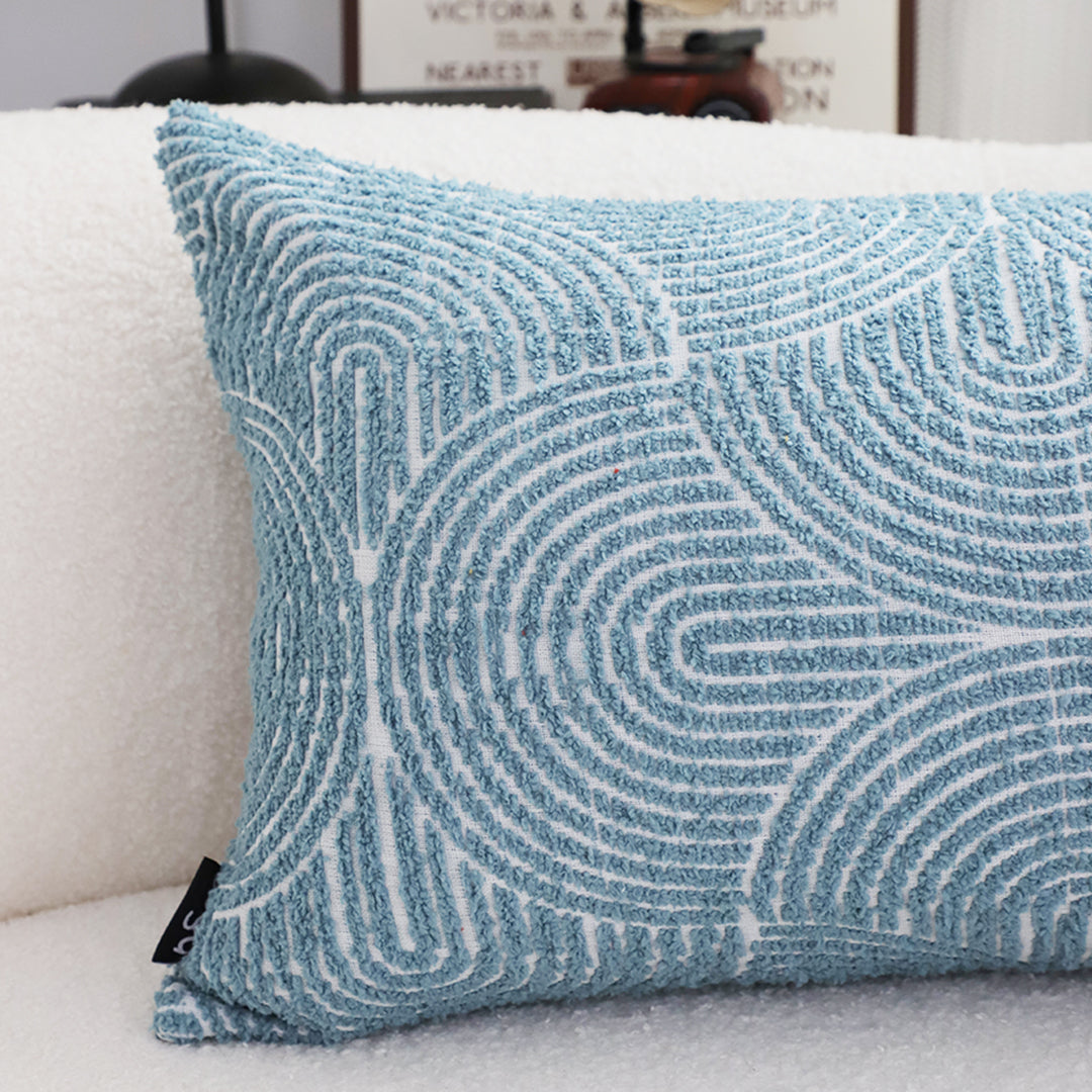 35cm Blue Throw Pillow Geometric Indoor and Outdoor Corded