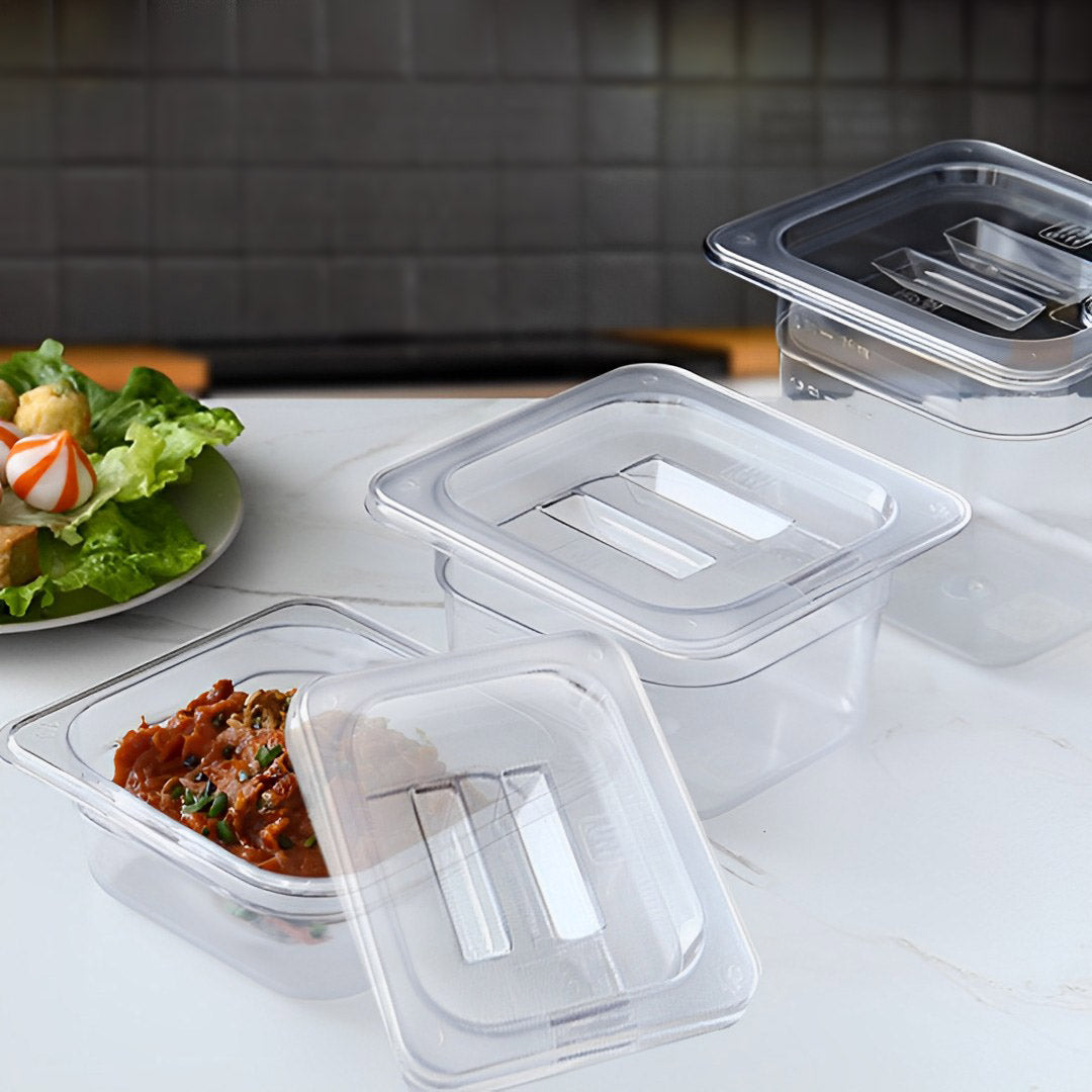 100mm Clear GN Pan 1/6 Food Tray with Lid
