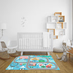 SOGA 120cm Kids Rug Street Map Play Mat Educational Baby Theme Park Area Rugs