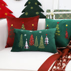30cm Throw Pillow Dark Green Christmas Forest