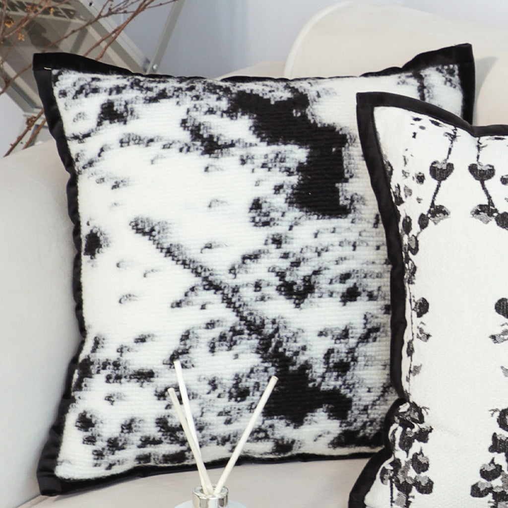 50cm Throw Pillow  Black and White Leopard Thick Premium Polyester Fiber