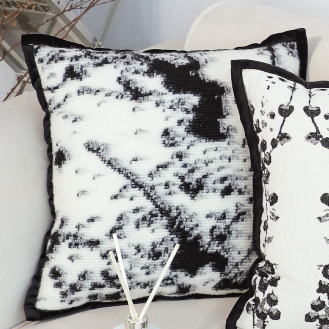 50cm Throw Pillow  Black and White Leopard Thick Premium Polyester Fiber