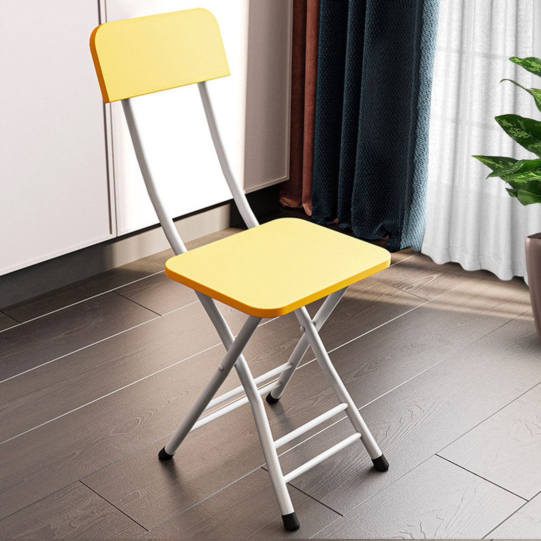 SOGA Yellow Foldable Chair Space Saving Seat Set of 2