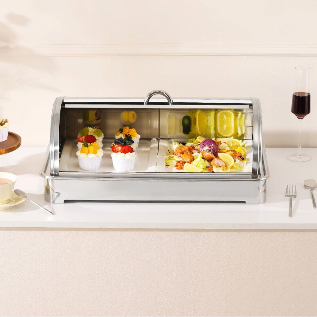 SOGA 59x38.5cm Silver Chafing Dish Buffet Server for Kitchen Dining Essential