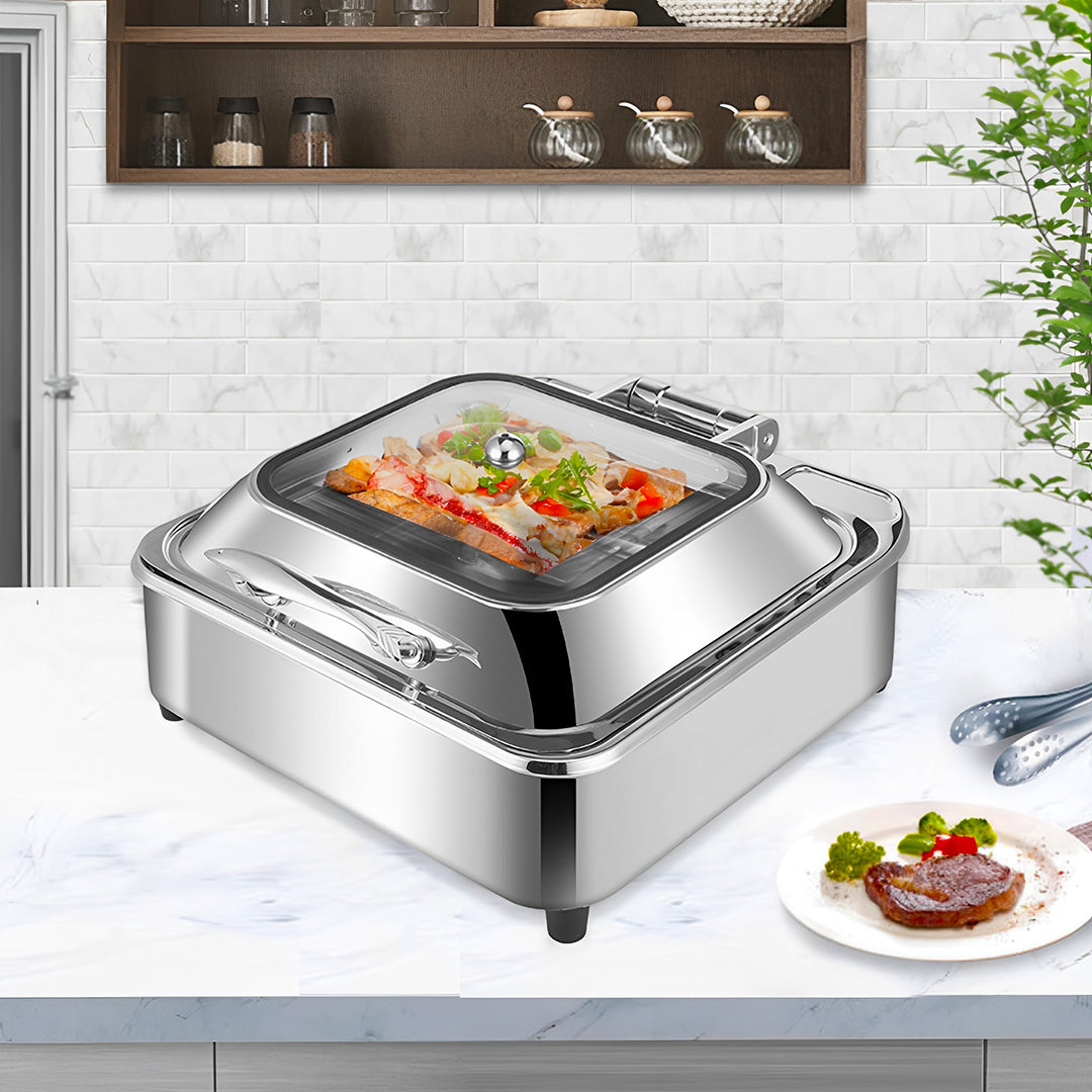 Stainless Steel Square Chafing Dish Tray with Top Lid
