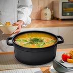 Cast Iron Porcelain Casserole 5L Black 24cm