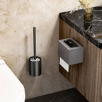 SOGA 27cm Wall-Mounted Toilet Brush – Black with Drain Holes