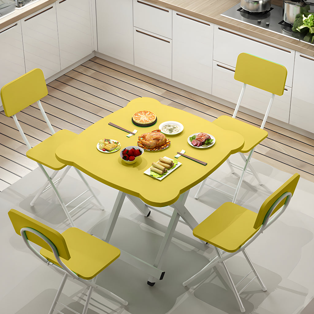 Yellow Minimalist Cat Ear Folding Table