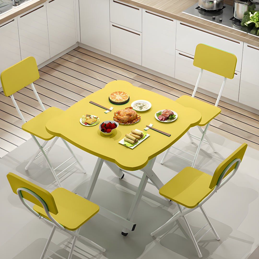 Yellow Minimalist Cat Ear Folding Table