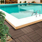 Dark Chocolate DIY Wooden Composite Decking Tiles  Set of 11