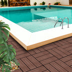 Dark Chocolate DIY Wooden Composite Decking Tiles  Set of 11