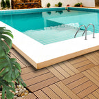 Coffee DIY Wooden Composite Decking Tiles  Set of 11