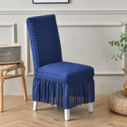 Blue Chair Cover Seat Protector with Ruffle Skirt