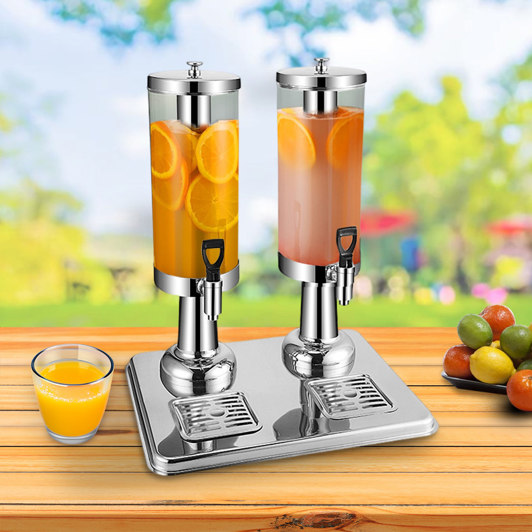 6L Dual Silver Stainless Steel Beverage Dispenser