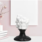 SOGA 49cm Bubble Head Resin Bust – Artistic Black White Accent