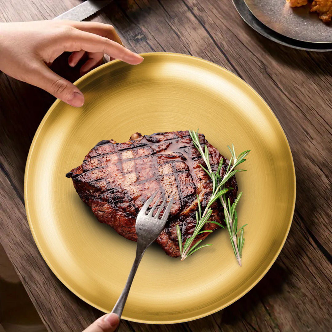 14cm Premium Gold Grilling Plate Durable Heat-Resistant Perfect for BBQs and Outdoor