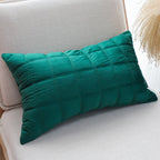 SOGA 30cm Green Velvet Quilted Grid Pattern Decorative Throw Pillow