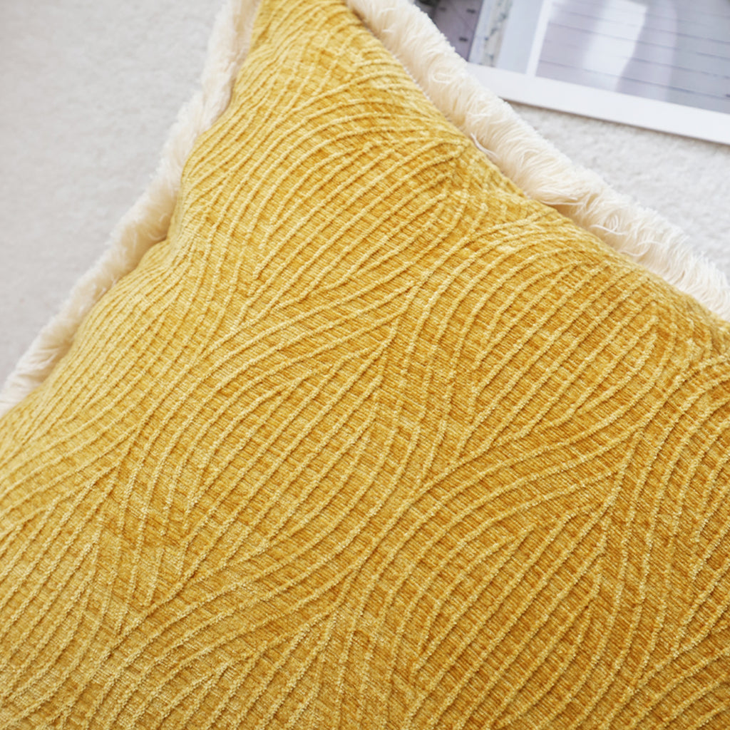 50cm Throw Pillow Turmeric Yellow Aesthetic Chenille Texture