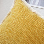 50cm Throw Pillow Turmeric Yellow Aesthetic Chenille Texture
