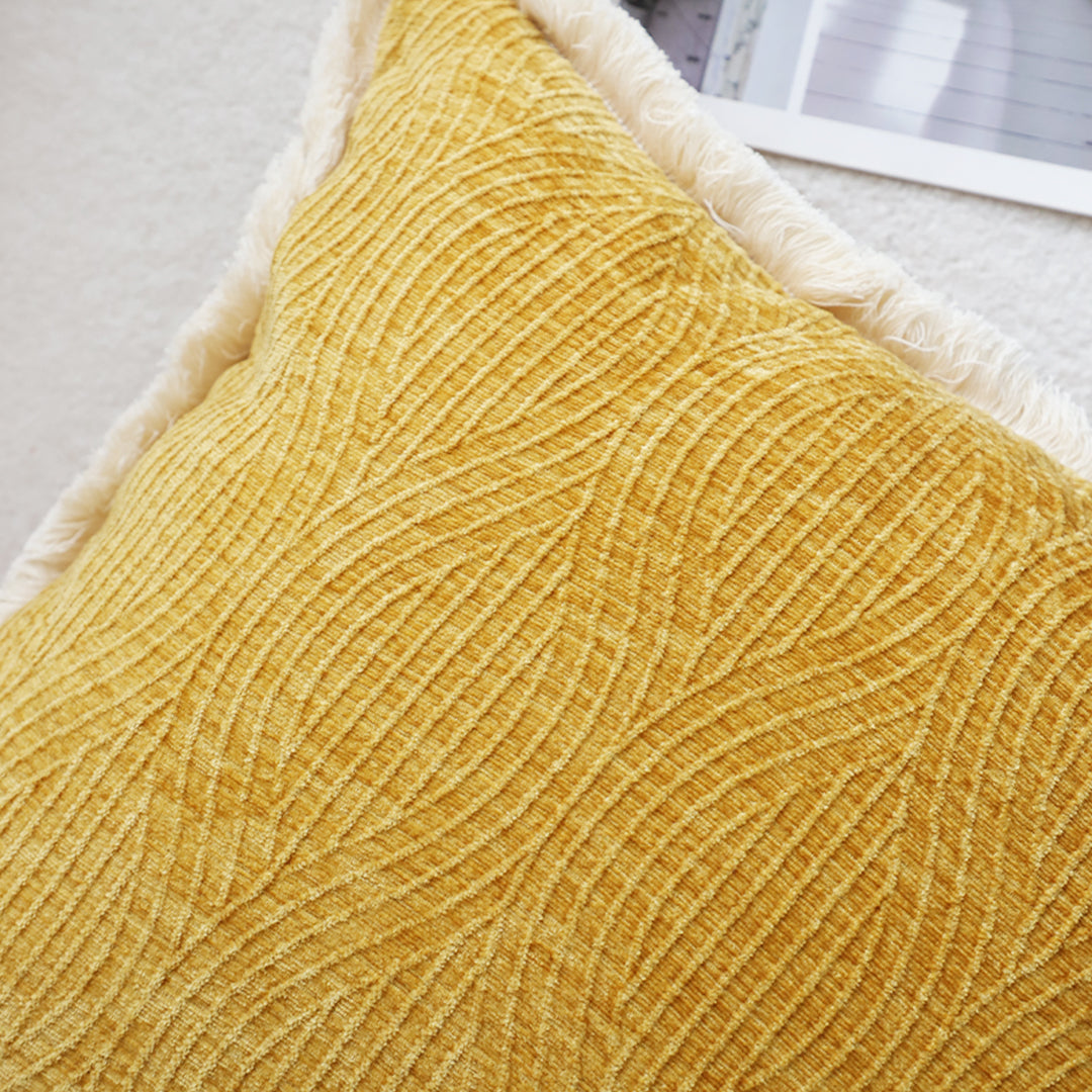 50cm Throw Pillow Turmeric Yellow Aesthetic Chenille Texture