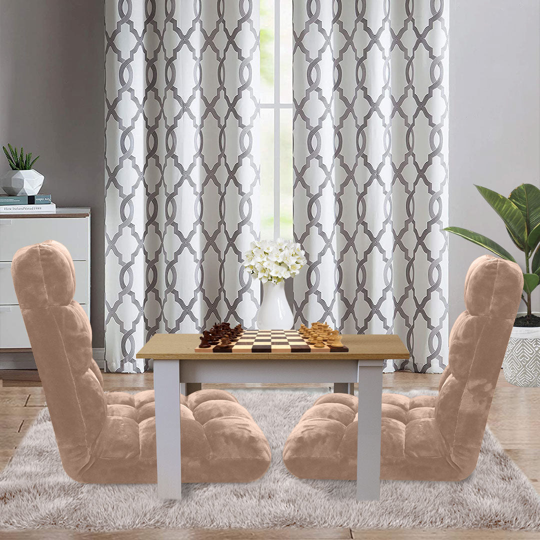 Floor Recliner Folding Lounge Light Apricot