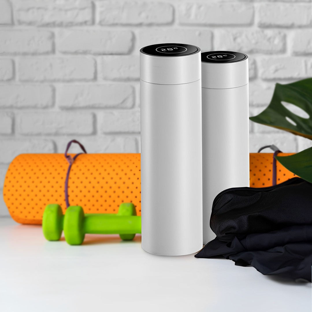 500ML Smart Thermometer Bottle Vacuum Flask  White