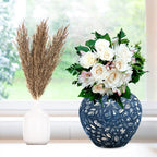 21x22cm Blue Small Ceramic Flower Vase Elegant Living Room Home Decor