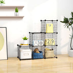 Black Portable 6-Cube 3 Column Storage Organiser